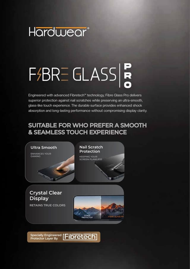 HARDWEAR Fibre Glass Pro Screen Protector (HD Clear) 2