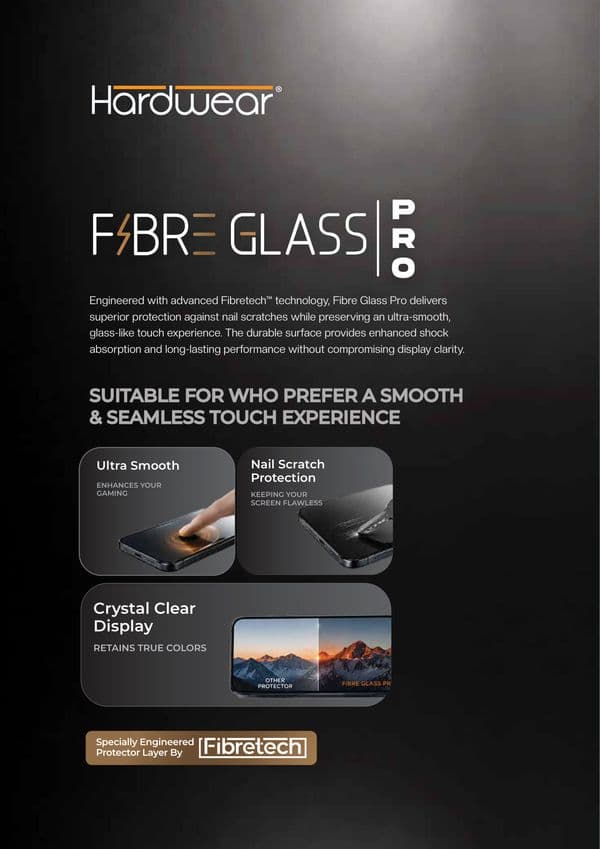 HARDWEAR Fibre Glass Pro Screen Protector (HD Clear)