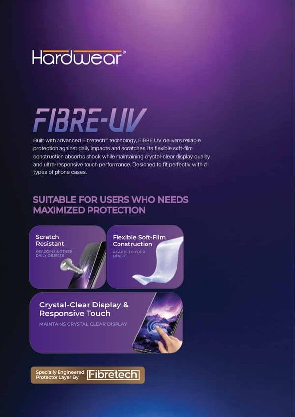 HARDWEAR Fibre UV Screen Protector (HD Clear)